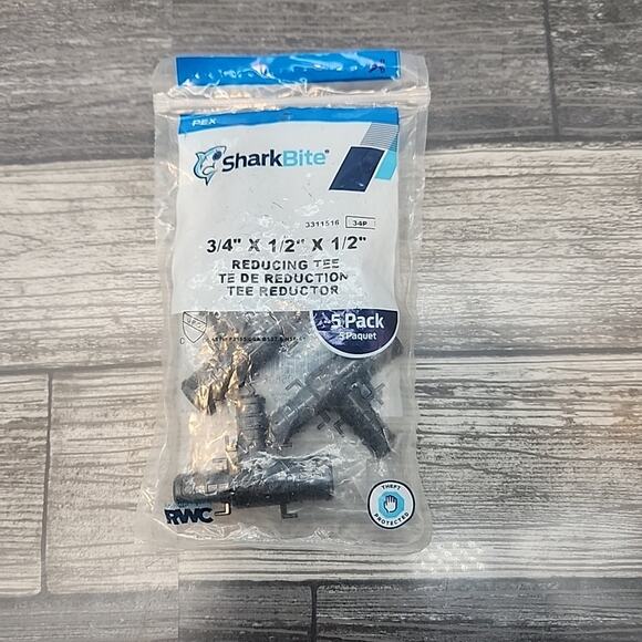 SharkBite 3/4" x 1/2" x 1/2" Reducing Tee 2Packs of 5pcs [103] - Picture 3 of 13